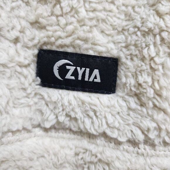 Zyia Fleece Teddy Jacket Womens S Cream 1/4 Zip Long Slv Pockets Soft Outdoor - Picture 8 of 12